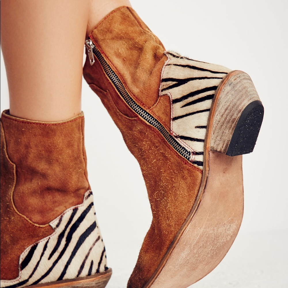 Free People Last Outlaw Calf Hair Ankle Boot - Picture 3 of 8
